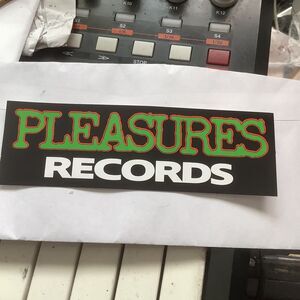 Pleasures Now Box Logo Sticker Graphic Black White Red Records